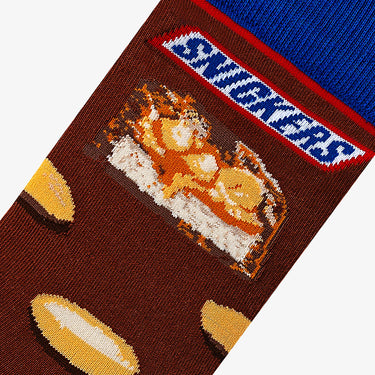 Odd Sox Snickers Hungry Brown Men's Crew Socks Size L