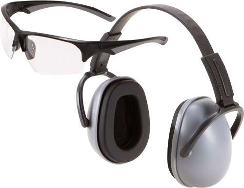 Allen Passive Muff & Eye Protection Combo - Gray/Black