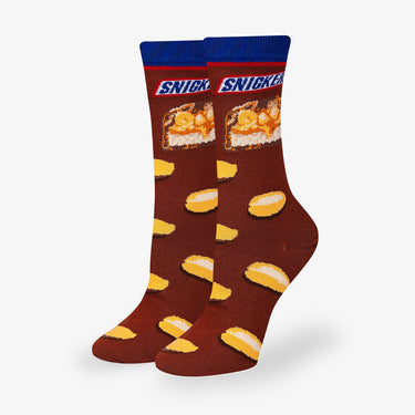 Odd Sox Snickers Hungry Brown Men's Crew Socks Size L