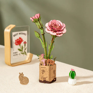 Rowood DIY Wooden Pink Carnation