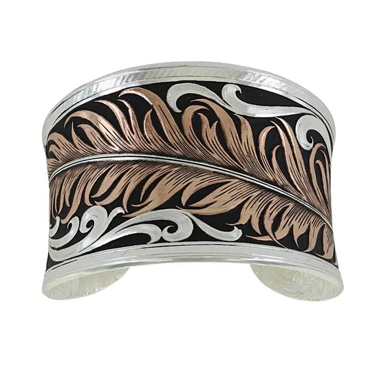 Montana Silversmith Silver & Rose Gold Hope's Feather Bracelet