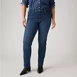 Levi's Women's Classic Mid Rise Straight-Leg Jeans (Lapis Dark Horse) Size 16L