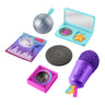 Fisher-Price Mini Me Moments DJ set: disco ball rattle, mirrored laptop, crinkle sleeve, teether record, speaker popper and microphone