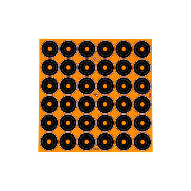 EZ Aim Adhesive Splash Reactive Paper Shooting Targets, 1" Bullseye, 36 Targets Per Sheet 12 Pack