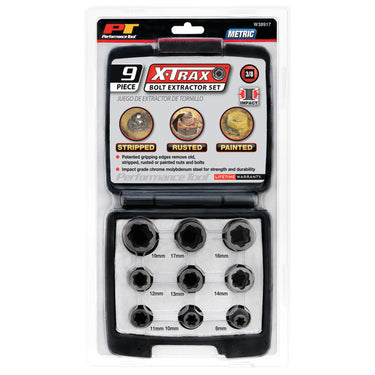 Performance Tool 9 pc. 3/8" Dr. Metric Bolt Extractor Set