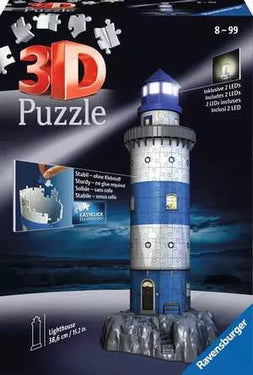 3D Puzzle Building Lighthouse - Night Edition - 216 Pieces
