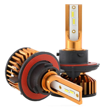 Auxbeam H13 Led Headlight Bulbs 52W 10000LM F2 Series Mini Size 6500K Cool White (2 Bulbs)