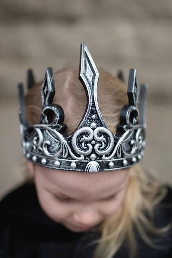 Load image into Gallery viewer, Medieval Crown, Silver/Black
