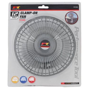 Performance Tool 12V Oscillating Fan w/Clamp