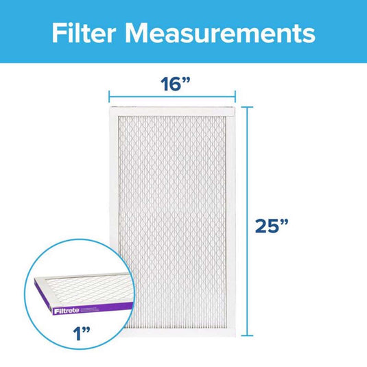 Filtrete 16 in. W X 25 in. H X 1 in. D 12 MERV Pleated Allergen Air Filter 1 pk