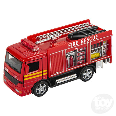 5" Diecast Pull Back Fire Engine Rescue