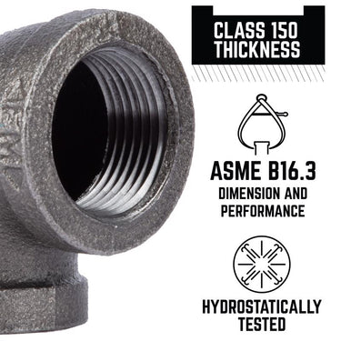 STZ Industries 1 in. FIP each X 1 in. D FIP Black Malleable Iron 90 Degree Elbow