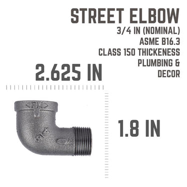 STZ Industries 3/4 in. FIP each X 3/4 in. D MIP Black Malleable Iron 90 Degree Street Elbow