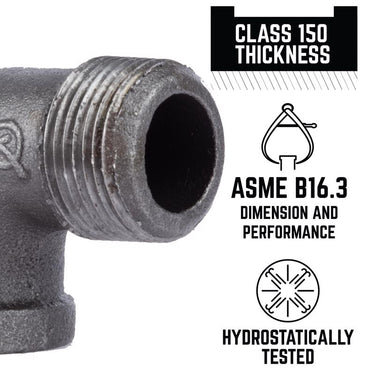 STZ Industries 3/4 in. FIP each X 3/4 in. D MIP Black Malleable Iron 90 Degree Street Elbow
