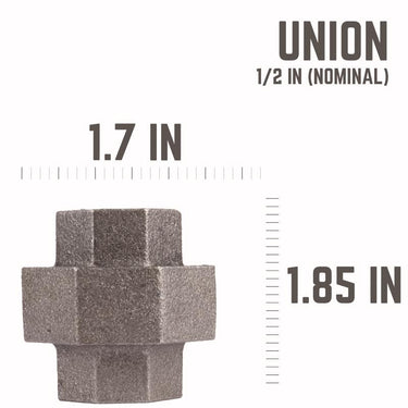 STZ Industries 1/2 in. FIP each X 1/2 in. D FIP Black Malleable Iron Union