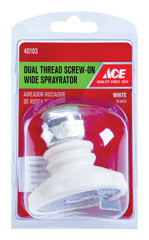 Dual Thread Spray Ace Dual Thread 55/64 in.-27F White Screw-On Aerator With Spray – The ...