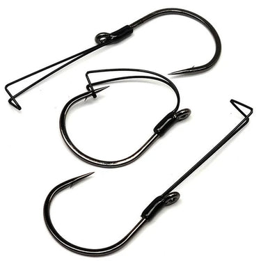 Gamkatsu Black Finesse Wide Gap Hook, Weedless, Size 2 (5 Pack)