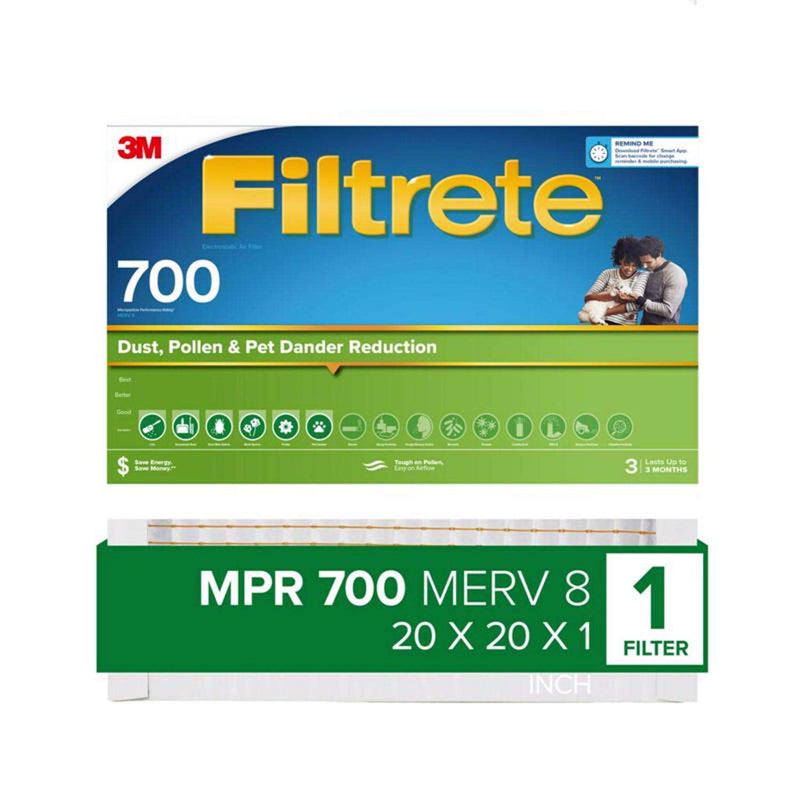 Load image into Gallery viewer, Filtrete 20 in. W X 20 in. H X 1 in. D Polypropylene 700 MPR Pleated Air Filter 1 pk
