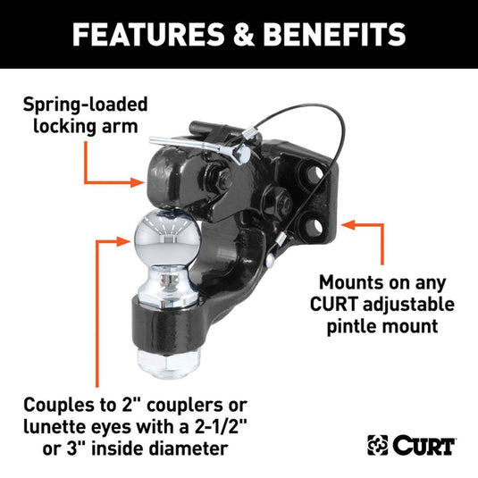 CURT 2 in. Ball and Pintle Hitch