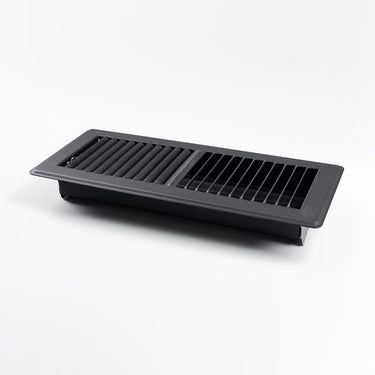 RectorSeal Tru Aire 4 in. H X 12 in. W 2-Way Powder Coat Black Steel Floor Register