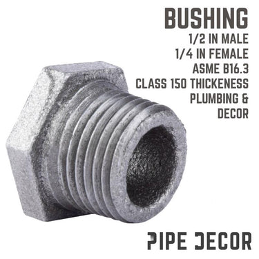STZ Industries 1/2 in. MIP each X 1/4 in. D FIP Black Malleable Iron Hex Bushing
