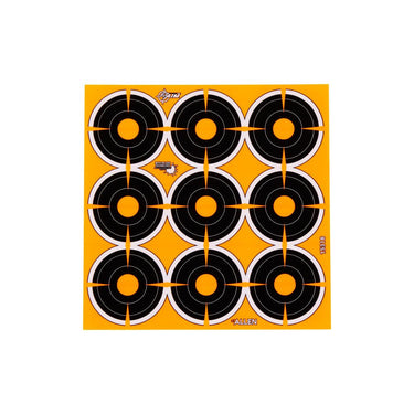 EZ Aim Adhesive Splash Reactive Paper Shooting Targets, 2" Bullseye, 9 Targets Per Sheet 12 Pack
