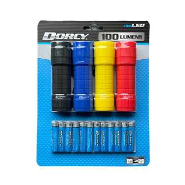Dorcy 100 Lumen COB Flashlight Combo 4-Pack