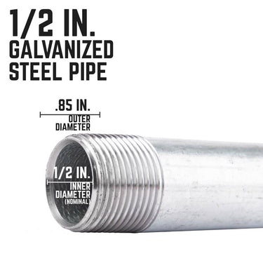 STZ Industries 1/2 in. MIP each X 1/2 in. D MIP Galvanized Steel 4 in. L Nipple