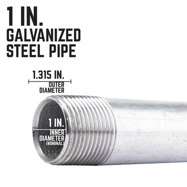 STZ Industries 1 in. MIP each X 1 in. D MIP Galvanized Steel Close Nipple
