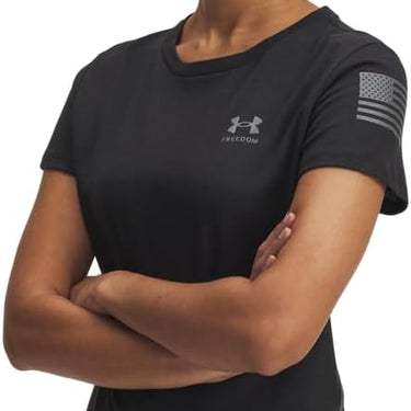 Under Armour Freedom Flag Women's T-Shirt (Black/Castlerock) Size M