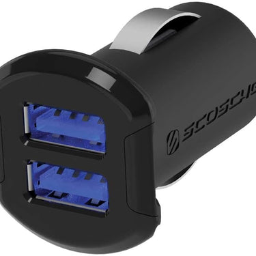Scosche ReVOLT Dual 12W USB Car Charger with Illuminated Ports for Apple Samsung