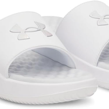 Under Armour Women's Ignite Pro 8 Fixed Band Slides (White/White/Iridescent) Size 7