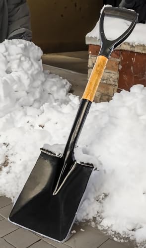 Load image into Gallery viewer, SE 27-1/2 Inch Steel Square Shovel with Wood Handle - 45 HRC Hardness, Knurled D-Handle, 8-1/4&quot; X 6&quot; Blade - Durable Tool for Gardening, Outdoor Work,
