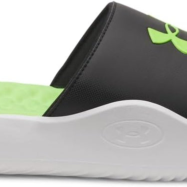 Under Armour Ignite Pro 8 Fixed Strap Men's Slides (Black/White/Hyper Green) Size 12