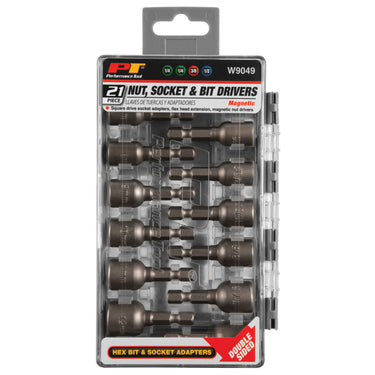 Performance Tool 21 pc. Socket, Bit & Nut Driver Set