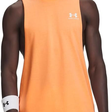 Under Armour Left Chest Cut-Off Men's Tank (Orange Bloc/White) Size XL