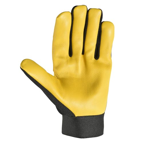 Load image into Gallery viewer, Wells Lamont Men&#39;s Deerskin Goldenrod Leather Gloves, Soft Hybrid Leather, Large
