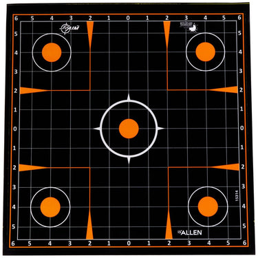 EZ Aim Adhesive Splash Reactive Paper Shooting Targets, Sight-In Grid, 12"W x 12"H 5 Pack