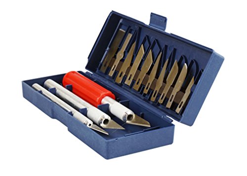 Hobby Precision Knife Set with Case Easy-Grip Handles 16 Pieces.