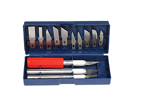 Hobby Precision Knife Set with Case Easy-Grip Handles 16 Pieces.