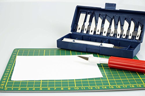 Hobby Precision Knife Set with Case Easy-Grip Handles 16 Pieces.