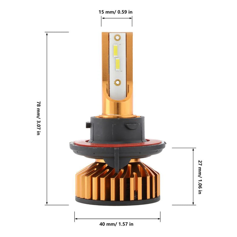 Load image into Gallery viewer, Auxbeam H13 Led Headlight Bulbs 52W 10000LM F2 Series Mini Size 6500K Cool White (2 Bulbs)
