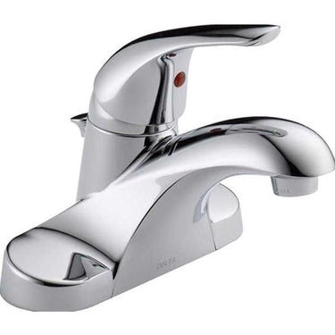 Delta Foundations Stainless Steel Traditional Centerset Bathroom Sink Faucet 4 in.