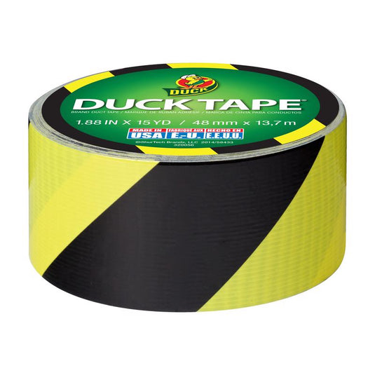 Duck 1.88 in. W X 15 yd L Black/Yellow Stripe Duct Tape