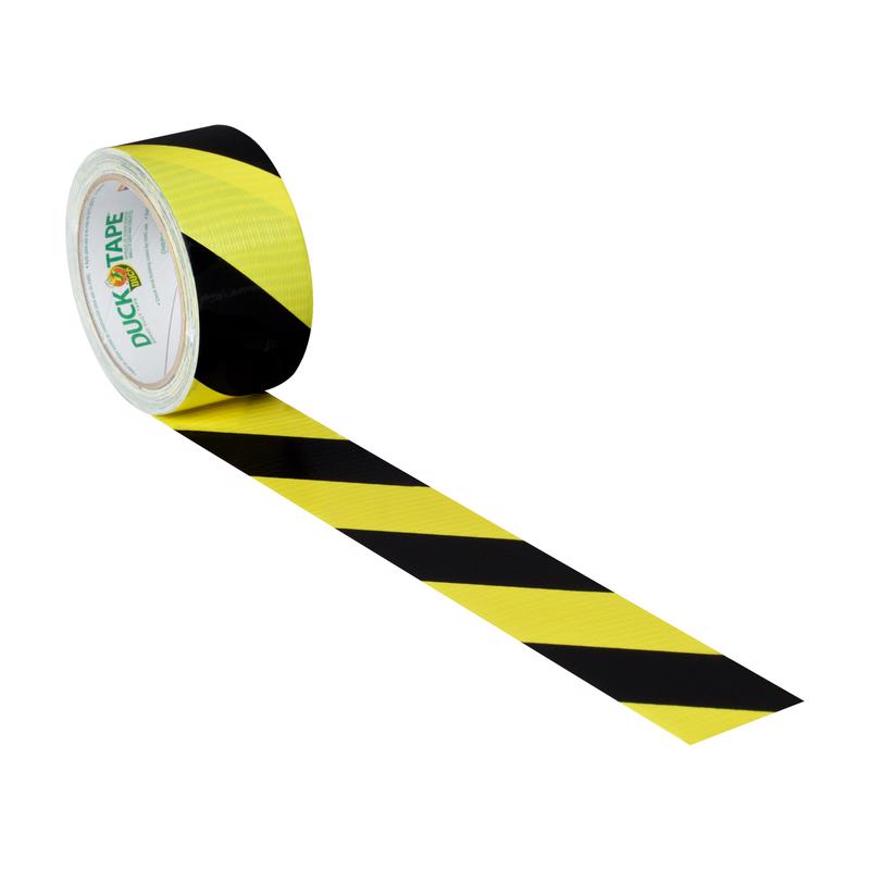 Load image into Gallery viewer, Duck 1.88 in. W X 15 yd L Black/Yellow Stripe Duct Tape
