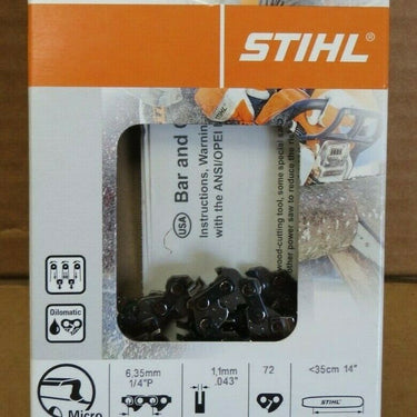 STIHL 14" OILOMATIC PICCO Micro 3 Chain 1/4" Pitch, .043" Gauge, 72 Links 71PM3 72