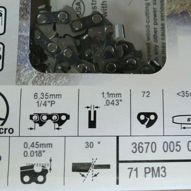 STIHL 14" OILOMATIC PICCO Micro 3 Chain 1/4" Pitch, .043" Gauge, 72 Links 71PM3 72