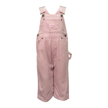 Key Toddler Bib Overall (Pink White Stripe) Size 4T