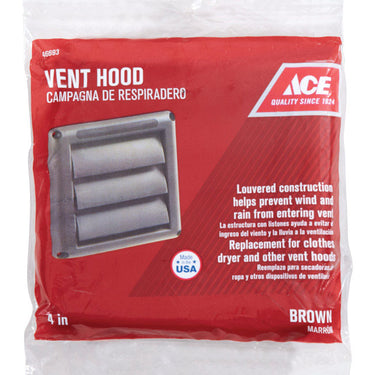 Ace 4 in. W X 4 in. L Brown Plastic Replacement Vent Hood