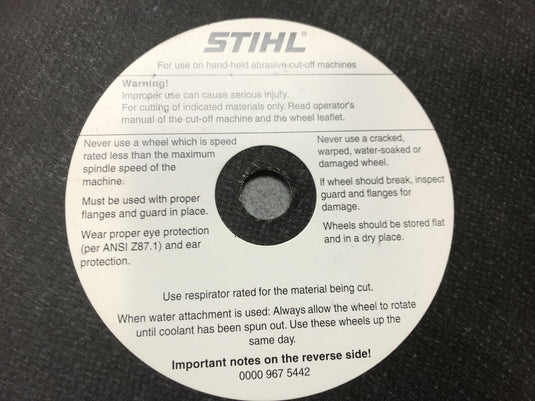 STIHL 14" Asphalt/Ductile Wheel 0835 030 8001